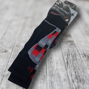 NEW Smartwool PhD Ski Socks Medium Cushion Sz M Over The Calf Red Black Gray NWT